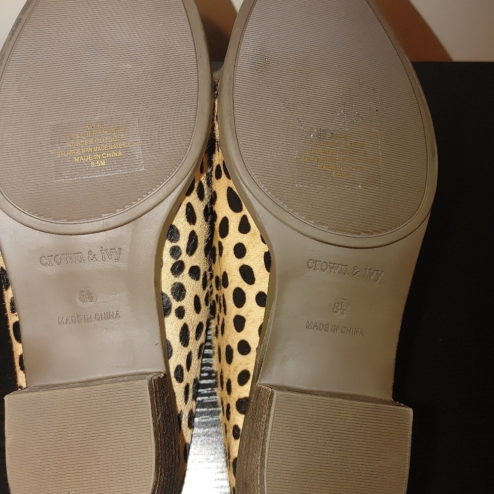Crown And Ivy Black and Cream Mule Slides Size 8.5 New W/O Box - Picture 7 of 9